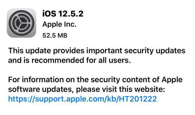 苏仙苹果手机维修分享iOS12.5.2发布，建议所有老苹果用户安装 